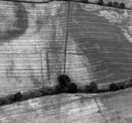 A double-ditched enclosure visible as a cropmark to the north of Alcester | WA Baker