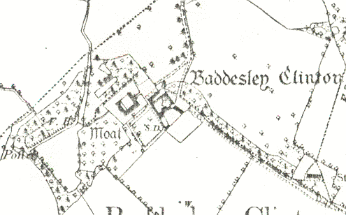 A Medieval moat on the 1886 Ordnance Survey map at Baddesley Clinton | Open
