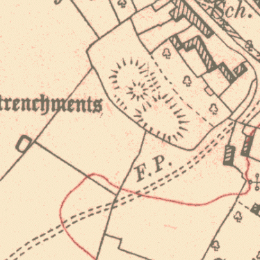 Ratley Castle on the 1924 Ordnance Survey map | Open