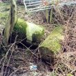 Five concrete roadblock cylinders