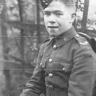 Private John Smedley Lewis on his first leave after joining The Royal Warwickshire Regiment - photo dated June 1939. | Image courtesy of Dave Lewis / Nuneaton Memories