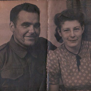 Basil Harold Parrott M.M. and Phyllis Majorie, on Basil's return from Burma. The man is in army uniform, with his arm around the woman. | Image courtesy of Pam Skinner