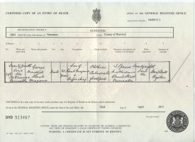 George Mandyoli Konah Macomo's death certificate. | Crown copyright