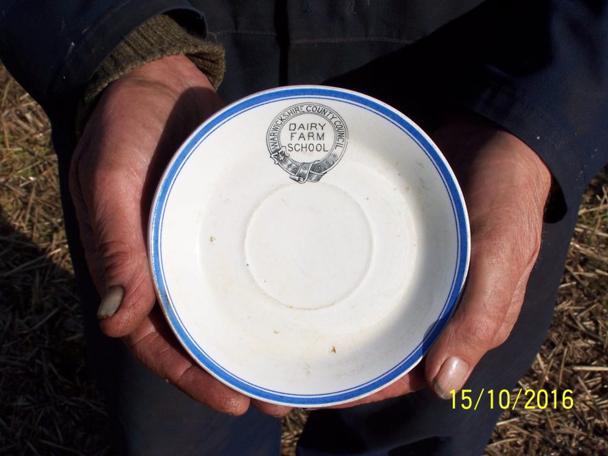 Saucer from a Dairy Farm School. | Image courtesy of Andy Bean