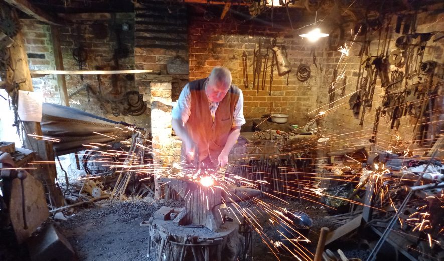 Blacksmith working in Chedham's Yard | Derek Apps