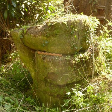 Sculpture (remains of?) in the island formed by the sluice channel and the Sherbourne, probably from the post 20s private ownership of the site. | Image courtesy of William Arnold