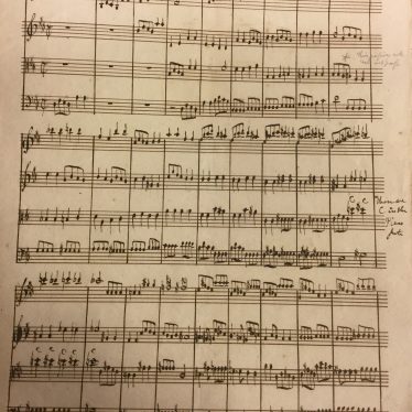 Fugue for string quartet, dated August. | Warwickshire County Record Office reference CR1886/807/31