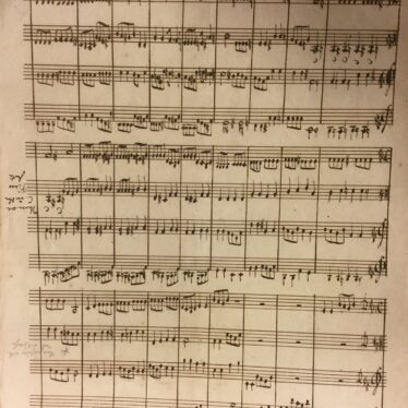 Fugue for string quartet, dated August. Fugue for string quartet, dated August. | Warwickshire County Record Office reference CR1886/807/31