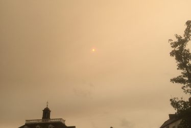 Storm Ophelia and the Red Sun in Warwick