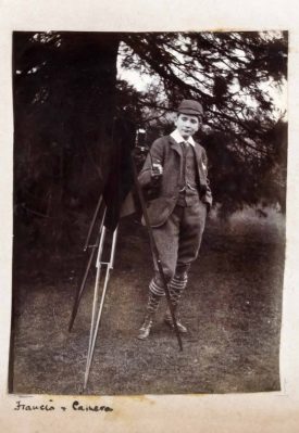 Sir Francis Ernest Waller Bt of Woodcote, Leek Wootton, with camera. Taken by Wathen Arthur Waller c. 1893. | From 'Leek Wootton: Photograph Album belonging to Wathen Arthur Waller 1893-1904'