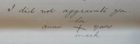 'I did not aggravate you'. Annie Yates' message to her abusive husband. | Warwickshire County Record Office, reference QS30/65/Michaelmas 1888