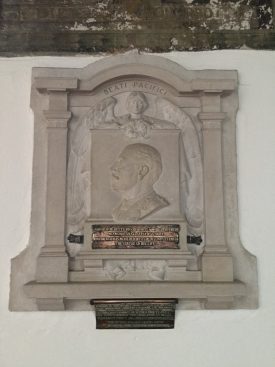 Memorial plaque to Francis, 5th Earl of Warwick, in Little Easton Church, summer 2018. | Image courtesy of Adam Busiakiewicz