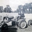 Bickmarsh. Sam Lynes on the Allis Chalmers tractor at Bickmarsh Hall Farm.