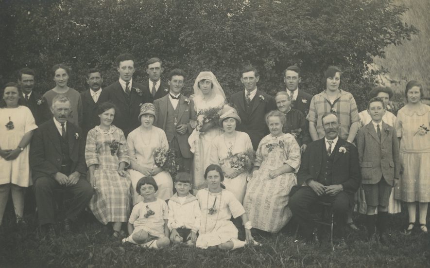 Wedding photograph, Albert Gardner and Winifred Ratcliffe, August 26th 1926. | Image courtesy of Richard Ratcliffe. Warwickshire County Record Office reference PH1318A/6