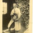 Wroxall. Leonard Bolton at Wroxhall Abbey Holding Gear Wheel