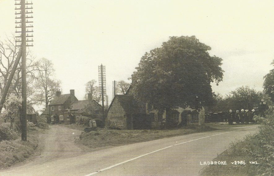 Ladbroke. The old forge, now garage. Jow Lowrie's grandfather, Harry Baker, had been blacksmith here in the late 19th to early 20th century. Picture c. 1930. | Image courtesy of Jo Lowrie