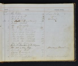 Charles Dickens's entry in the Regent Hotel guestbook, 2nd November 1858. | Warwickshire County Record Office reference CR4017/2