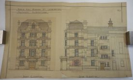 Plans of proposed alterations to the Public Hall on Windsor Street in 1884. | Warwickshire County Record Office reference CR634/9/10