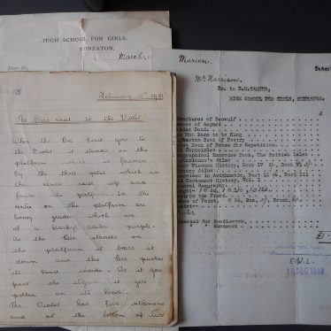 First page of Madge Harrison's botany work book, with information about school supplies from 1919 | Image courtesy of John Burton