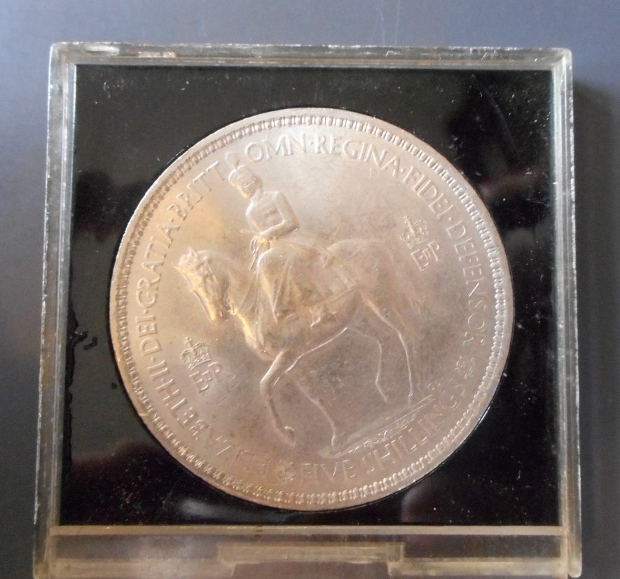 Five shilling coin that was issued specially for the coronation in 1953 | Image courtesy of Gillian Bromley