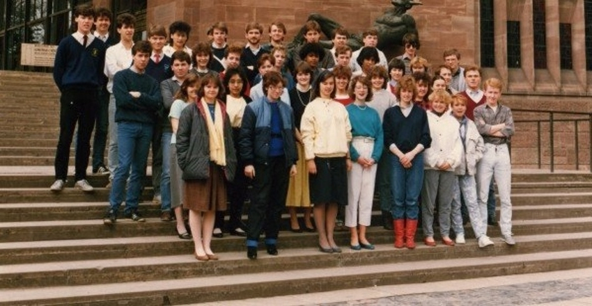 We were most of the class who made up the B/TEC Higher National Diploma in Business & Finance at Coventry (Lanchester) Polytechnic in 1984. The course ran from October 1983 to June 1985. | Image courtesy of Gary Stocker