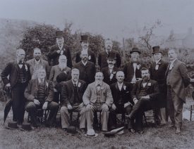 Local dignitaries at the opening of the Miners' Offices, 1905 | Image from Warwickshire Miners' Association. Warwickshire County Record Office reference CR3323/1091