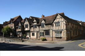 The Old Anchor Inn Warwick (part of Lord Leycester's Hospital), 2006. Timber-framed 2-storey building with gables and tiled roof | Image courtesy of Anne Langley