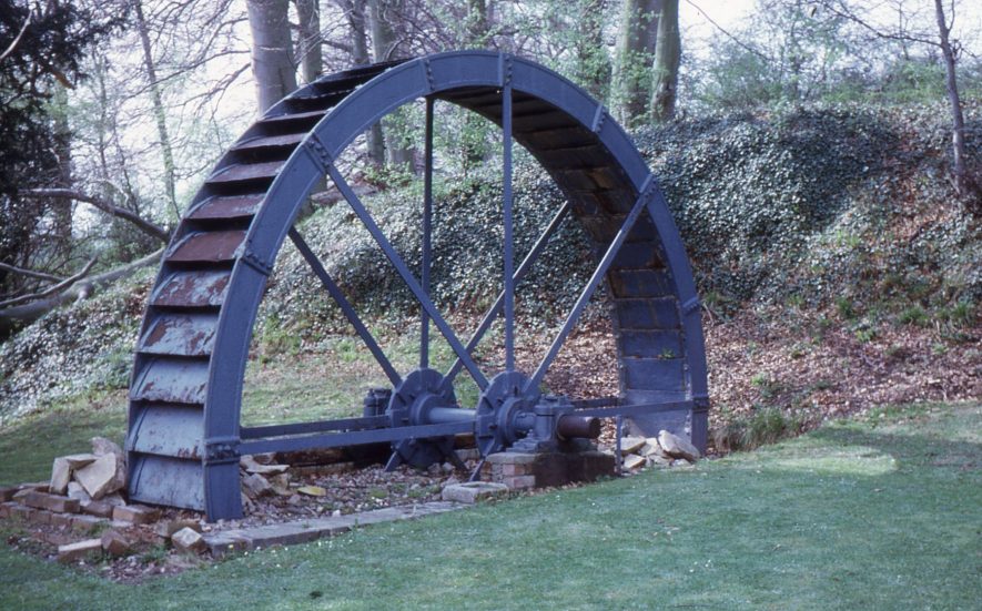 The waterwheel at Arrow, installed in c1878 for the Alcester Waterworks Company. | Image courtesy of Tim Booth