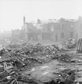 A black and white photo of bomb damage in Birmingham during World War Two | Image courtesy of Imperial War Museum, Ref D4126