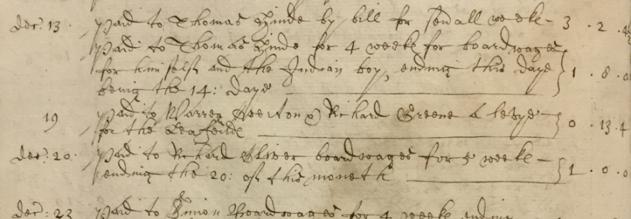 Boardwage payments 1640-1641. | Warwickshire County Record Office reference CR1886/TN11/2