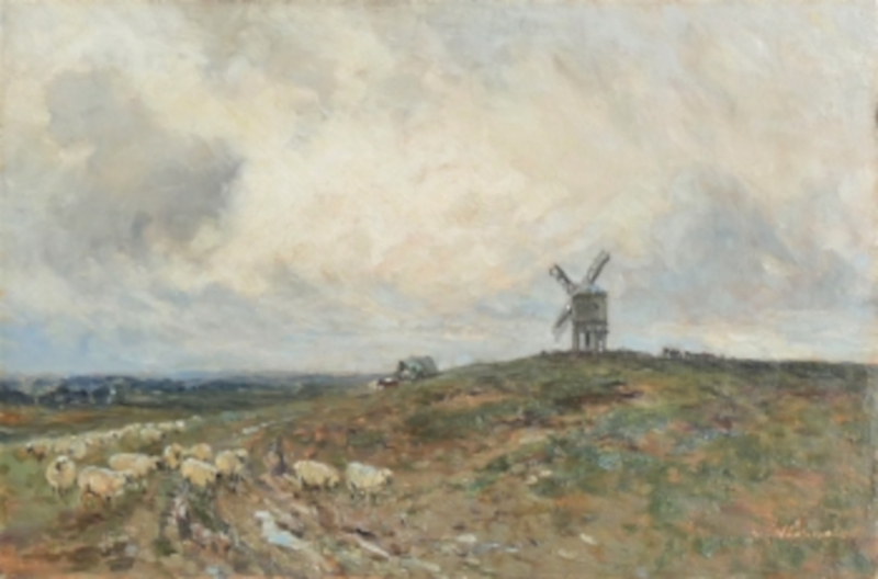 Chesterton. Windmill. Oil painting by Frederick William Newton Whitehead | Image courtesy of the Swan Gallery