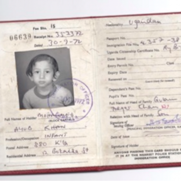 Two year old Ayub Khan’s identity card. | Image courtesy of Ayub Khan