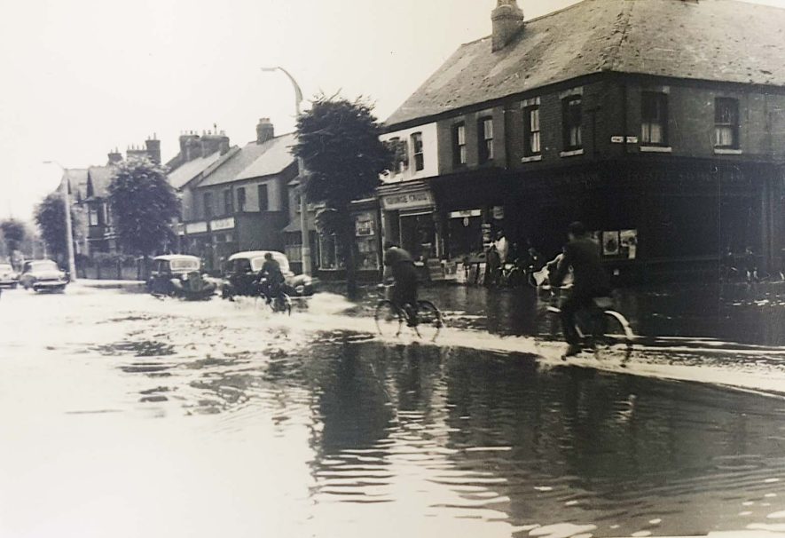 Nuneaton. Floods, Coton Road. 1958 | Image courtesy of Nuneaton Memories