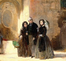 lorence Nightingale with Charles Holte Bracebridge and Selina Bracebridge in a Turkish street. Oil painting by Jerry Barrett, 1859 | Source: Wellcome Collection
