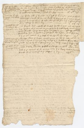 Writ for the Collection of Fines - Oliver Cromwell. p2 | Warwickshire County Record Office reference CR4141/4/16