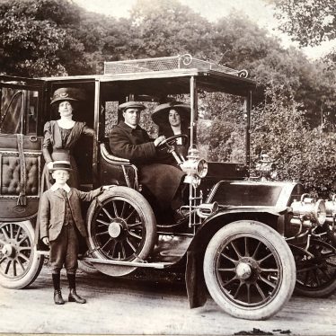 Leamington Spa.  Tom Herring driving landaulet