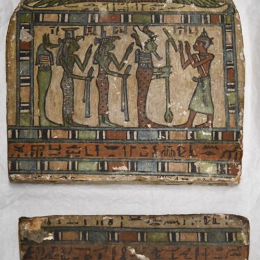 A wooden funerary stela from Egypt A wooden funerary stela from Egypt | Image courtesy of Warwickshire Museum Service