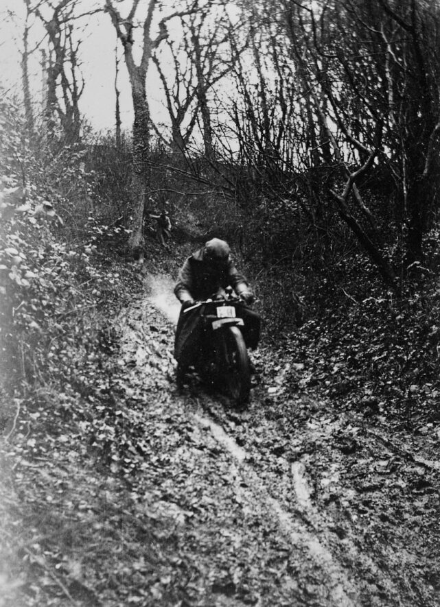Radway. Moto Cross. Tough going for a Motor Cycle – King John’s Lane, (Radway?) - Leamington MCC – January 16th 1938 | Image courtesy of Eric Furminger, from his late Father's photo album.