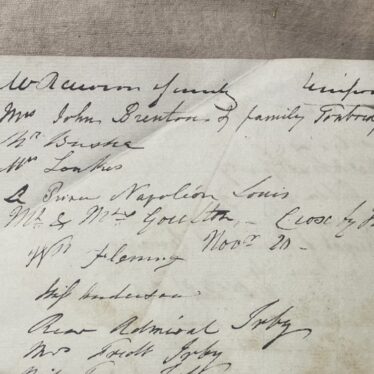 Napoleon III's Signature in the Warwick Castle visitors book | Image courtesy of Warwickshire County Record Office