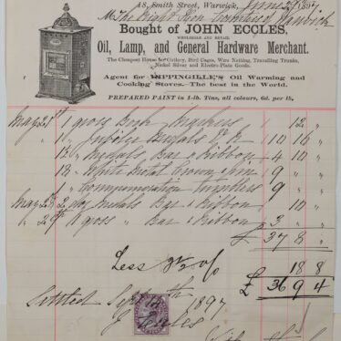 John Eccles, Oil, Lamp and Hardware Merchant, of 18 Smith Street