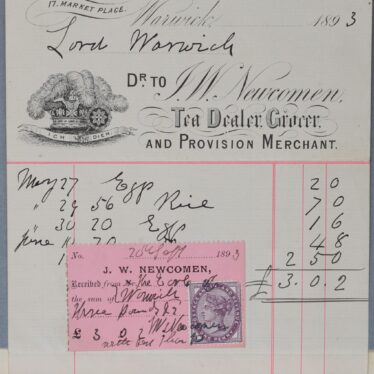 John Walkington Newcomen, Tea Dealer and Grocer, of 17 Market Place
